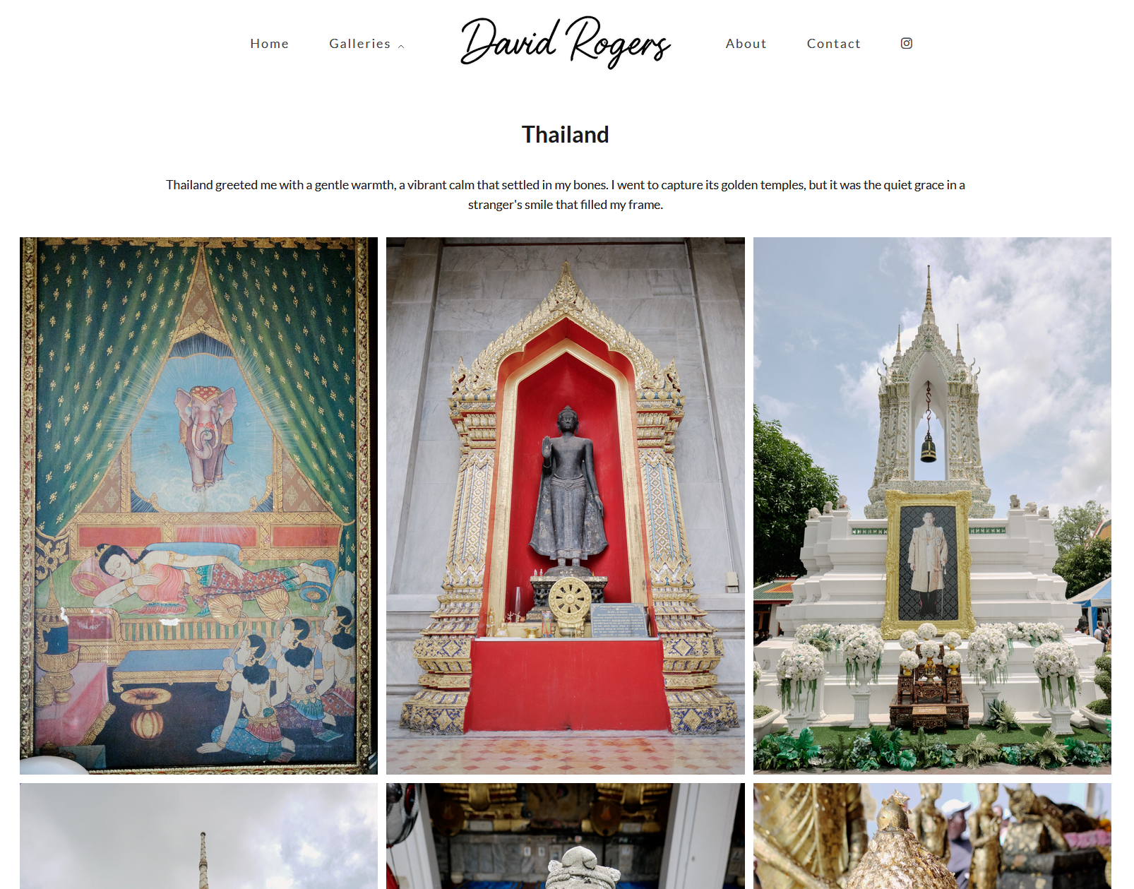 Photography portfolio website preview built with PhotoPort